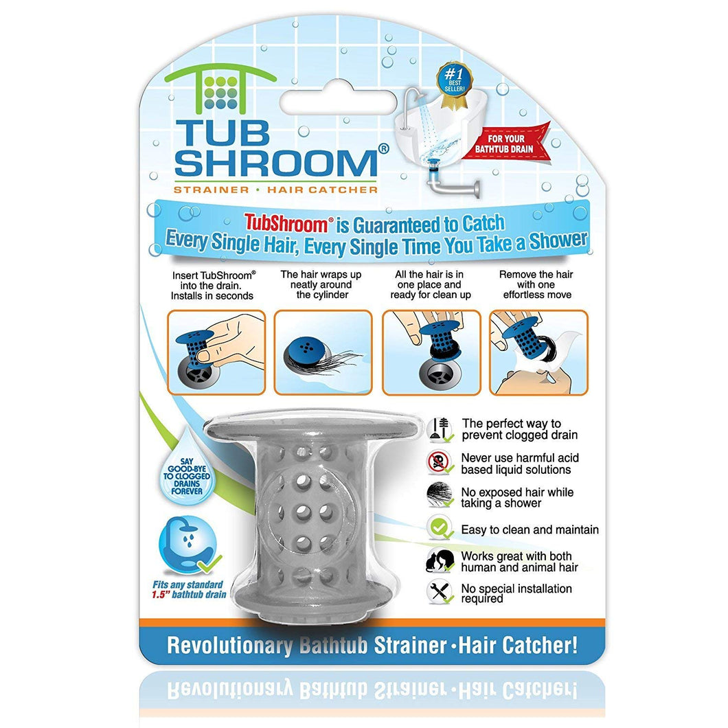 TubShroom the Revolutionary Tub Drain Protector Hair Catcher, Strainer, Snare, Green