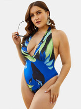 Women Halter Deep Necklines Backless High Waisted Swimwear