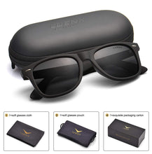 Mens Polarized Sunglasses for Womens UV 400 Protection Grey Green Lens Matte Black Frame 54MM