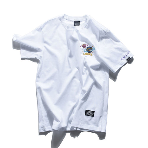 Round neck embroidery creative short sleeve T-shirt