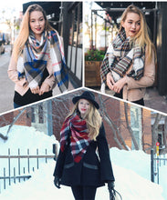 New Fashion Winter Scarf Women Triangle Warm Plaid Scarf Luxury Brand Ladies Cashmere Scarves and Shawls Gift