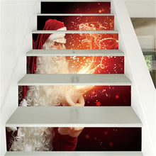 6pcs/set Waterproof PVC Stair Stickers Snowman Santa Claus Christmas Floor Stairway Stickers Christmas Decoration for Home