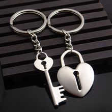 Fashion Heart Key Ring Silver Color Lovers Love Key Chain Valentine's Day gift 1 Pair Couple I Love You Letter Keychain