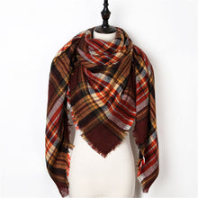 New Fashion Winter Scarf Women Triangle Warm Plaid Scarf Luxury Brand Ladies Cashmere Scarves and Shawls Gift
