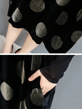 Elegant Polka Dot Velvet Loose Dress