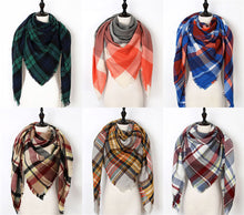 New Fashion Winter Scarf Women Triangle Warm Plaid Scarf Luxury Brand Ladies Cashmere Scarves and Shawls Gift