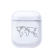 LAUGH LIFE Soft Earphone Case For Apple Airpods Case Cover Cute Map Trip Transparent Clear Luxury Earphone Case For Airpods Case