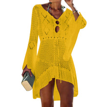 2020 Sexy Crochet Knitted Beach Cover up Tassel Tie Beachwear Tunic Long Pareos Summer Swimsuit See-through Beach Dress Bikini