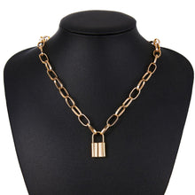 Rock Lock Necklace Women Gold Color Chain Punk Gothic Choker Necklace Collar Statement Pendant Necklaces for Women Jewelry Gift