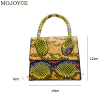 Fashion Snake Skin Women Shoulder Handbag Totes PU Mini Chain Crossbody Bags Popular Simple Female Daily Bag