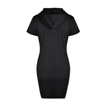 Letter printed Dress Hooded Female Mini Dresses Vestidos Summer Slim Bodycon Dress Women Zipper Split Dress Streetwear Femme D30