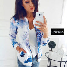 Moda bombardeiro jaqueta femal Mulheres floral Manga Longa casaco Outwear Casual Tops feminino kimono bombardeiro básico femal jaqueta floral