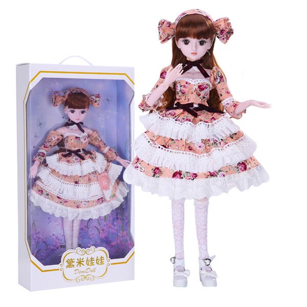 Demi Doll 19 Joints Doll 60cm Girl Toy Simulation Wedding Dress Princess Doll Set Gift Play House Interaction Toy Birthday Gift (Bobby)