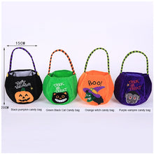 Halloween Loot Party Kids Pumpkin Trick Treat Tote Bags Children Candy Bag Halloween Candy Storage Bucket Portable Gift Basket