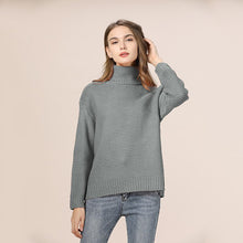 GOPLUS Otoño Invierno Jersey de punto de cuello alto de mujer de talla grande grueso cálido de manga larga suéter de mujer ropa de mujer