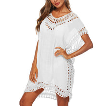 2020 Sexy Crochet Knitted Beach Cover up Tassel Tie Beachwear Tunic Long Pareos Summer Swimsuit See-through Beach Dress Bikini