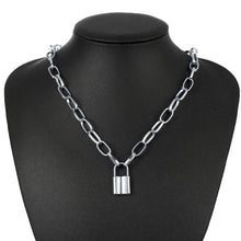 Rock Lock Necklace Women Gold Color Chain Punk Gothic Choker Necklace Collar Statement Pendant Necklaces for Women Jewelry Gift