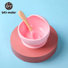 Let'S Make 1set Silicone Baby Feeding Set Waterproof Spoon Non-Slip Feedings Silicone Bowl Tableware Baby Products Baby Plate