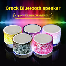 Mini Wireless Bluetooth Colorful Light Small Crack Sound Speaker  Subwoofer Support TF Card