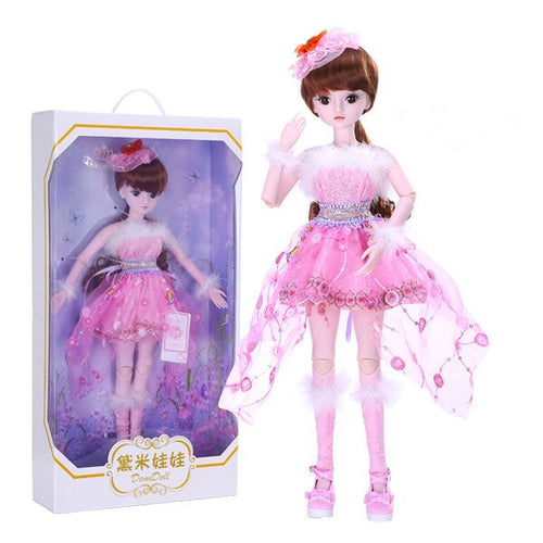 Demi Doll 19 Joints Doll 60cm Girl Toy Simulation Wedding Dress Princess Doll Set Gift Play House Interaction Toy Birthday Gift (Yina)