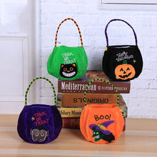 Halloween Loot Party Kids Pumpkin Trick Treat Tote Bags Children Candy Bag Halloween Candy Storage Bucket Portable Gift Basket