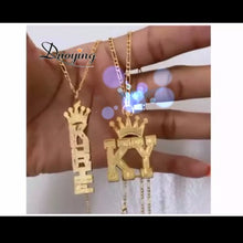 DUOYING Zircon Custom Necklace Double Gold plated Nameplate 3D Necklace Personalized Necklaces Choker Women Name Necklace