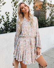 Women Casual Long Sleeve Dress Elegant Chiffon Print Vestidos White Floral Midi Dress Zebra Striped Dresses Plaid Mini Dresses