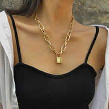 Rock Lock Necklace Women Gold Color Chain Punk Gothic Choker Necklace Collar Statement Pendant Necklaces for Women Jewelry Gift