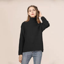 GOPLUS Otoño Invierno Jersey de punto de cuello alto de mujer de talla grande grueso cálido de manga larga suéter de mujer ropa de mujer