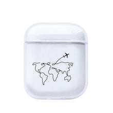 LAUGH LIFE Soft Earphone Case For Apple Airpods Case Cover Cute Map Trip Transparent Clear Luxury Earphone Case For Airpods Case