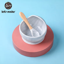 Let'S Make 1set Silicone Baby Feeding Set Waterproof Spoon Non-Slip Feedings Silicone Bowl Tableware Baby Products Baby Plate