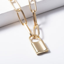 Rock Lock Necklace Women Gold Color Chain Punk Gothic Choker Necklace Collar Statement Pendant Necklaces for Women Jewelry Gift