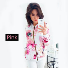 Moda bombardeiro jaqueta femal Mulheres floral Manga Longa casaco Outwear Casual Tops feminino kimono bombardeiro básico femal jaqueta floral