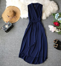 Neploe Sexy Dress Women Summer 2019 New Arival V-Neck Sleeveless Dresses French Chic  Cross Drawstring Slim Waist Vestidos 43690
