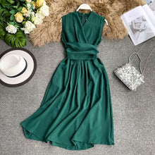 Neploe Sexy Dress Women Summer 2019 New Arival V-Neck Sleeveless Dresses French Chic  Cross Drawstring Slim Waist Vestidos 43690