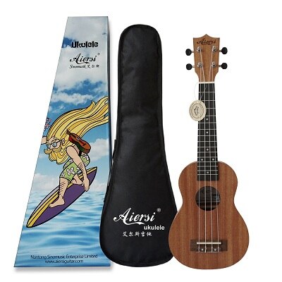 Aiersi marca 21 pulgadas de caoba Soprano ukelele Hawaiano guitarra ukelele