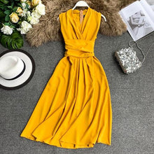 Neploe Sexy Dress Women Summer 2019 New Arival V-Neck Sleeveless Dresses French Chic  Cross Drawstring Slim Waist Vestidos 43690