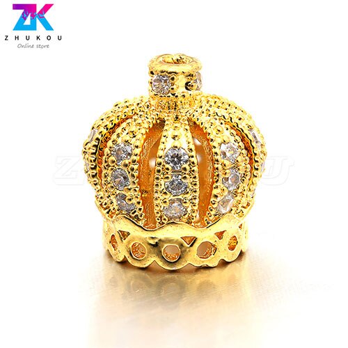 ZHUKOU VM8 10*11mm nueva llegada corona accesorios para joyería de Zirconia cúbico hecho a mano diy joyería pendiente de conectores venta al por mayor