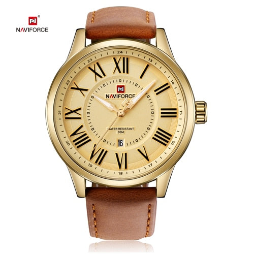 NAVIFORCE 2018 nuevas llegadas hombres reloj de cuarzo relojes casuales de Moda hombre pantalla analógica reloj Masculino Dial romano relogo Masculino