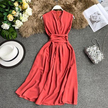 Neploe Sexy Dress Women Summer 2019 New Arival V-Neck Sleeveless Dresses French Chic  Cross Drawstring Slim Waist Vestidos 43690