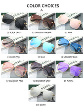 2020 New Fashion Lady Oversize Rimless Square Bee Sunglasses Women Men Small Bee Glasses Gradient Sun Glasses Female UV400