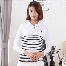 High Quality Plus Size Stripe Polo Shirt Women Brand Long Sleeve Casual Polo Shirts Women Tops polo Warm Slim polo shirt