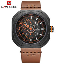 NAVIFORCE reloj 2018 hombres reloj hombres cuero fecha relojes de cuarzo marca de lujo impermeable deporte reloj Relogio Masculino