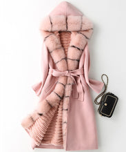 Real Fox Fur Coat Detached Lining Natural Rex Rabbit Fur Parka 100% Double Side Wool Cashmere Coat Casaco Feminino