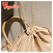 Yogodlns new arrive Handmade Straw Bags Ribbons Bowknot Beach Knitting Handbags Tote Shoulder Bag