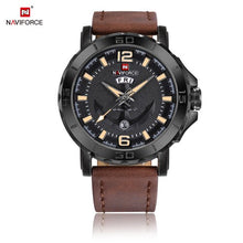 Reloj de cuarzo para hombre NAVIFORCE, reloj de pulsera informal de moda para hombre, reloj de pulsera con gancho pirata, reloj de cuero, reloj masculino, reloj