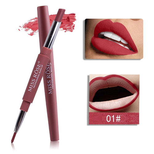 La srta. ROSE 2 en 1 FIESTA DE LA REINA Color Nude maquillaje trazador de líneas del labio impermeable duradera lápiz de labio cosmético Dropshipping. exclusivo. TSLM2