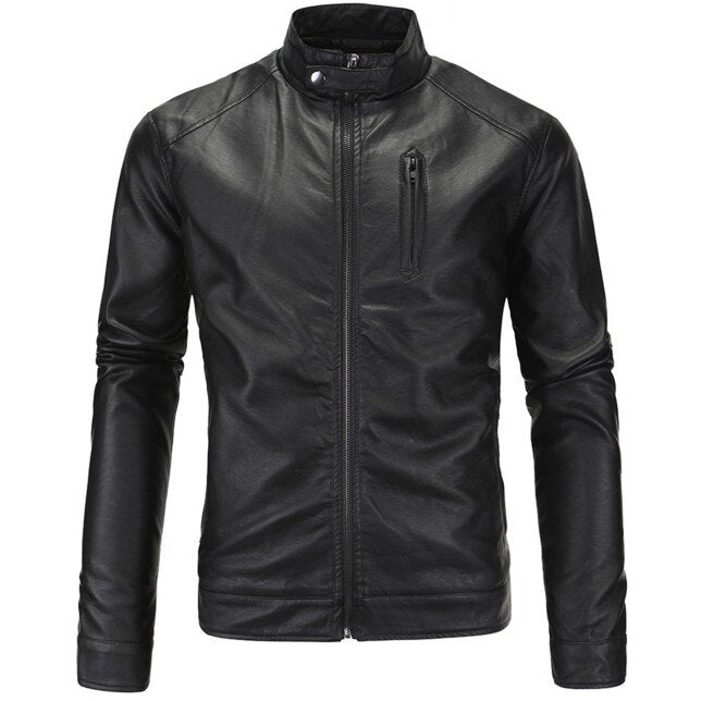 Chaqueta de cuero genuina de los hombres para la motocicleta moda Zipper Otoño Invierno Slim Fit Vintage italiano hombres de negocios negro marrón capa