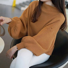 2018 Women Sweater Clothes New Fashion Korean Autumn Lantern Sleeve Half Turtleneck Lady Female Tops New