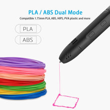 QCREATE ABS/PLA dual mode 3D Printing Pen LCD display 3Doodler Scribble Pen Speed Temperature adjustable free 10M PLA filament
